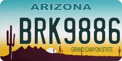 AZ license plate BRK9886