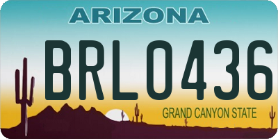 AZ license plate BRL0436