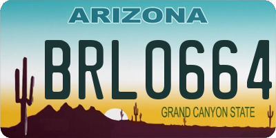 AZ license plate BRL0664