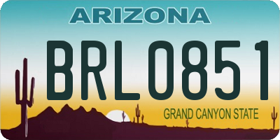 AZ license plate BRL0851