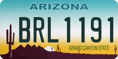 AZ license plate BRL1191