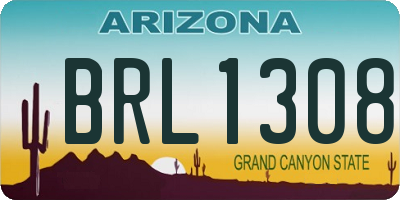 AZ license plate BRL1308