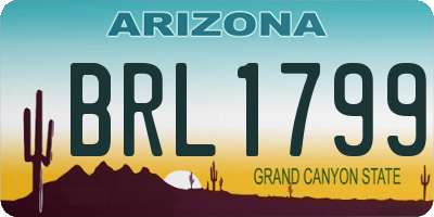 AZ license plate BRL1799