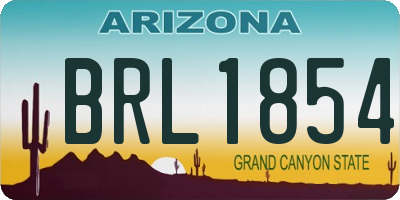 AZ license plate BRL1854