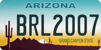 AZ license plate BRL2007