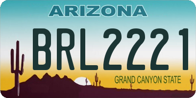 AZ license plate BRL2221
