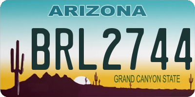 AZ license plate BRL2744
