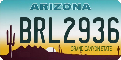 AZ license plate BRL2936