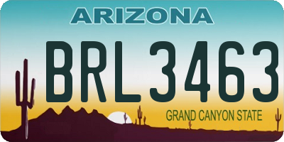 AZ license plate BRL3463