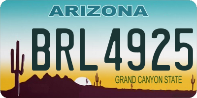 AZ license plate BRL4925