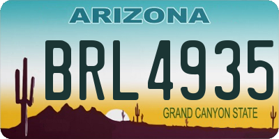 AZ license plate BRL4935