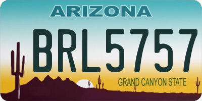 AZ license plate BRL5757