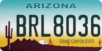 AZ license plate BRL8036