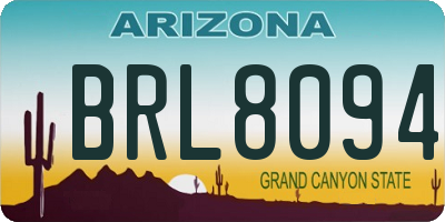 AZ license plate BRL8094