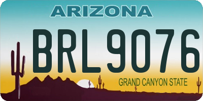 AZ license plate BRL9076