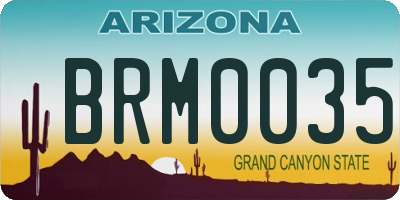 AZ license plate BRM0035