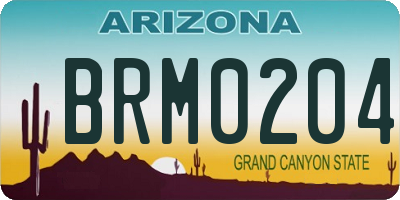 AZ license plate BRM0204