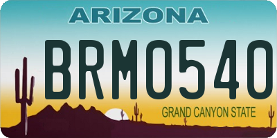 AZ license plate BRM0540