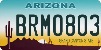 AZ license plate BRM0803