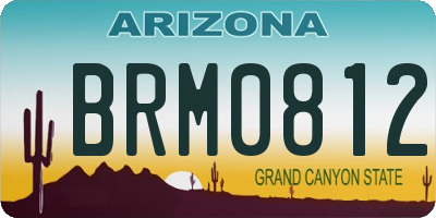 AZ license plate BRM0812