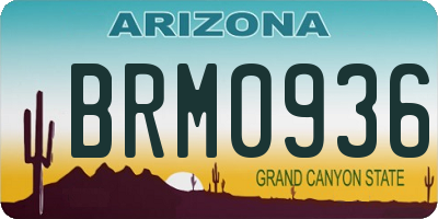 AZ license plate BRM0936