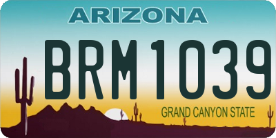 AZ license plate BRM1039