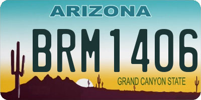 AZ license plate BRM1406
