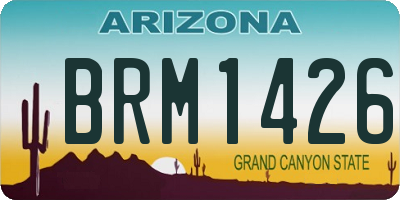 AZ license plate BRM1426