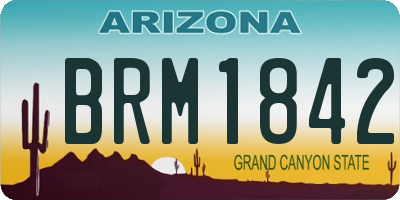 AZ license plate BRM1842