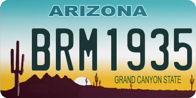 AZ license plate BRM1935