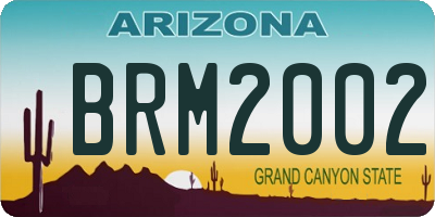 AZ license plate BRM2002