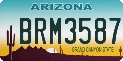 AZ license plate BRM3587