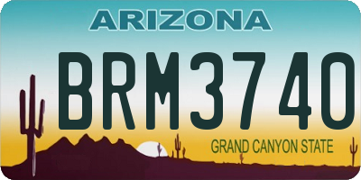 AZ license plate BRM3740
