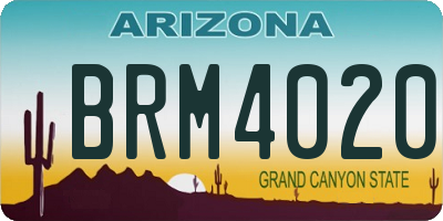 AZ license plate BRM4020