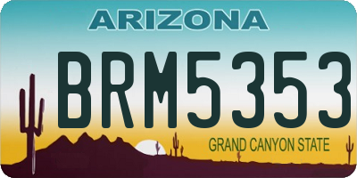 AZ license plate BRM5353
