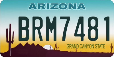 AZ license plate BRM7481