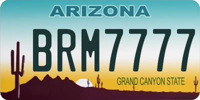 AZ license plate BRM7777