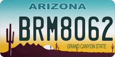 AZ license plate BRM8062