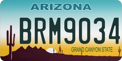 AZ license plate BRM9034