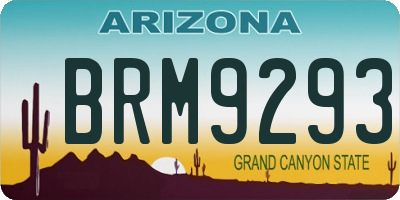 AZ license plate BRM9293