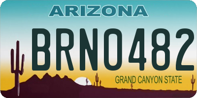 AZ license plate BRN0482