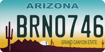 AZ license plate BRN0746