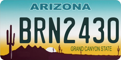 AZ license plate BRN2430
