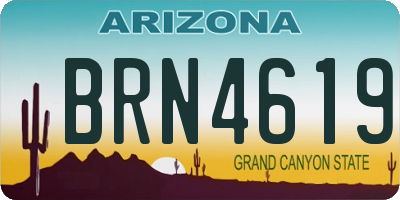 AZ license plate BRN4619