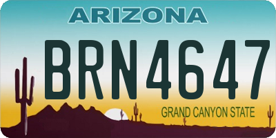 AZ license plate BRN4647