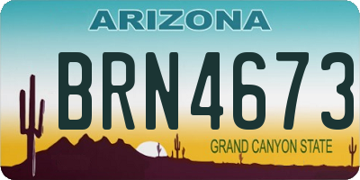 AZ license plate BRN4673