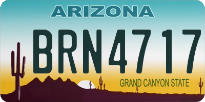 AZ license plate BRN4717