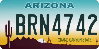 AZ license plate BRN4742