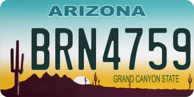 AZ license plate BRN4759