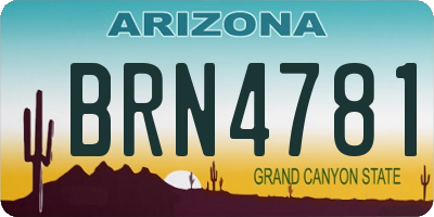 AZ license plate BRN4781